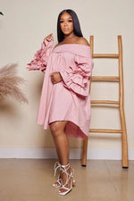 Load image into Gallery viewer, Sexy One-Shoulder Fashion Dress with Ruffled Sleeves
