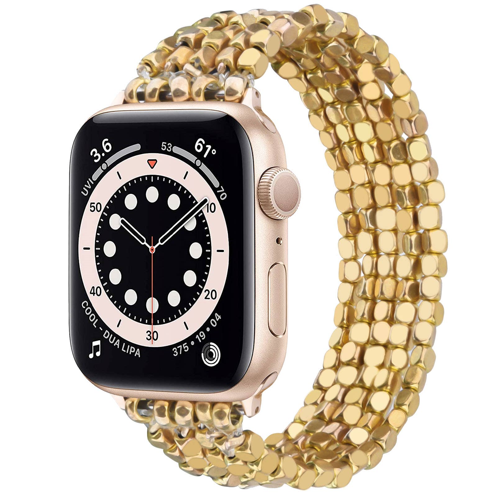 Polished Beaded Stretch Elastic Apple Watch Band