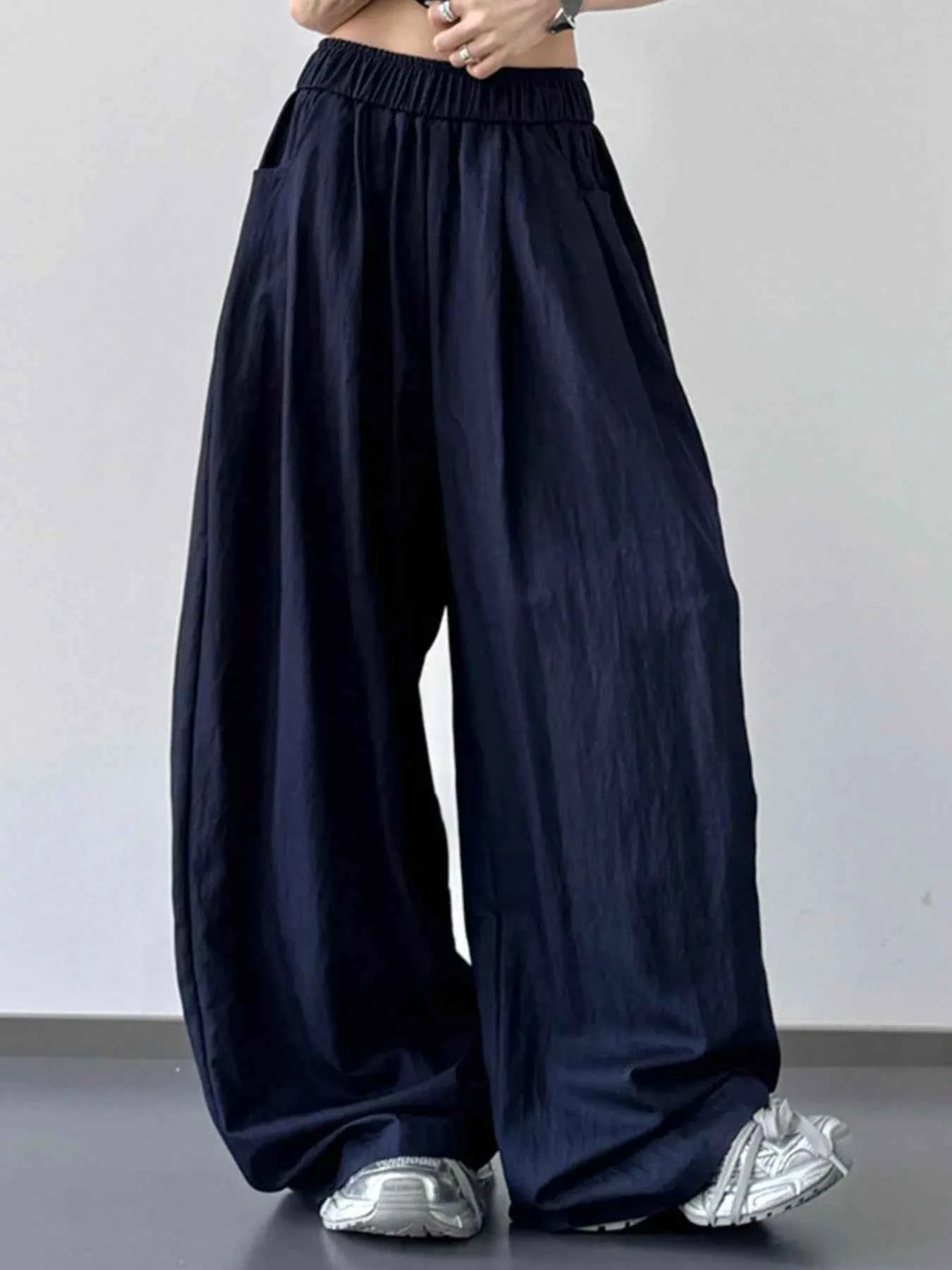Wide Leg Pants with Elastic Waistband