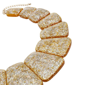 Bib Gold Resin Confetti Large Necklace for Women