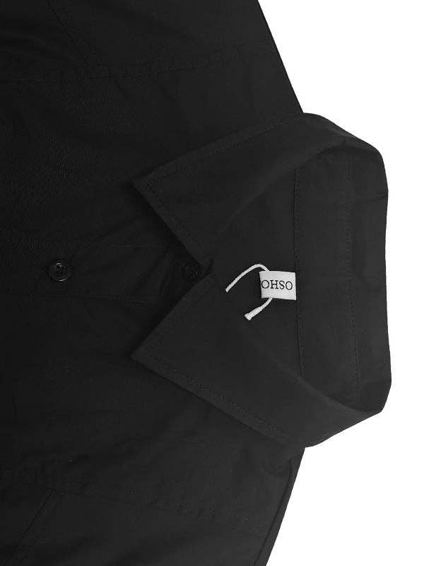 Solid Lapel Button-Down Blouse | Long Sleeve Loose Fit
