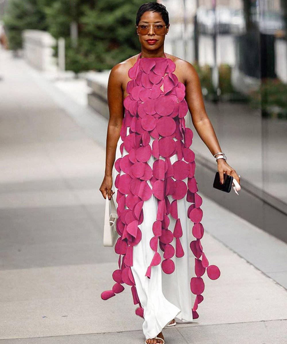 Sheer Panel Backless Maxi Dress