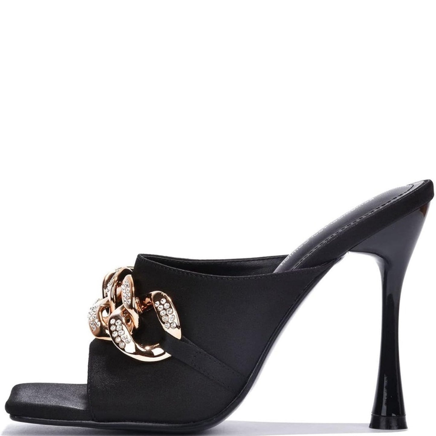 Cape Robbin Disteny Silver Chain Stiletto Heels - Square Open Toe