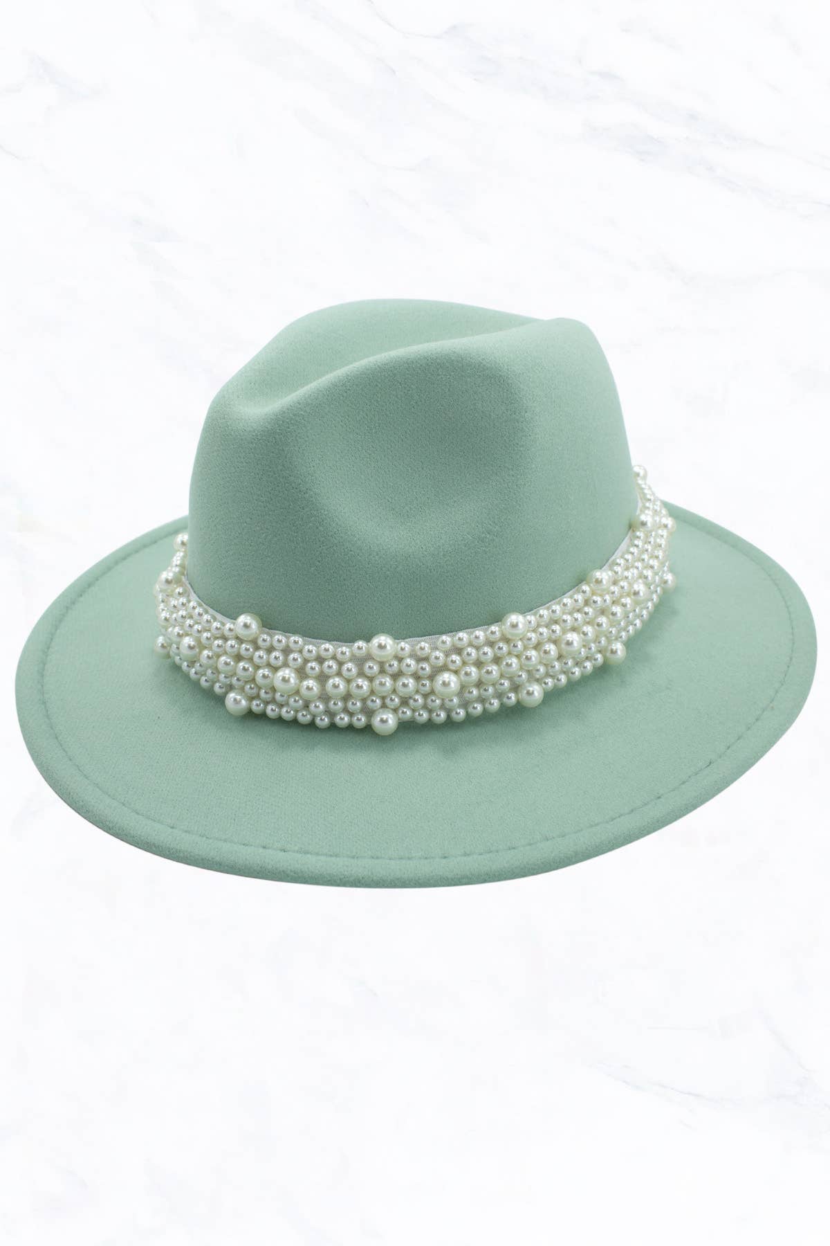New Style Fashion Fedora Jazz Hat with Wide Pearl Belt