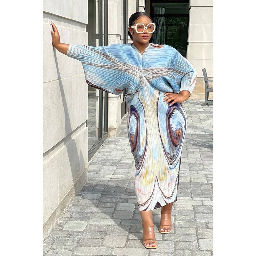 Free Size Multi-Color Midi Dress