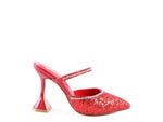 Load image into Gallery viewer, IRIS Glitter Spool Heel Sandal
