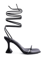 Load image into Gallery viewer, BITEN BERRY SPOOL HEELED LACE UP SANDAL

