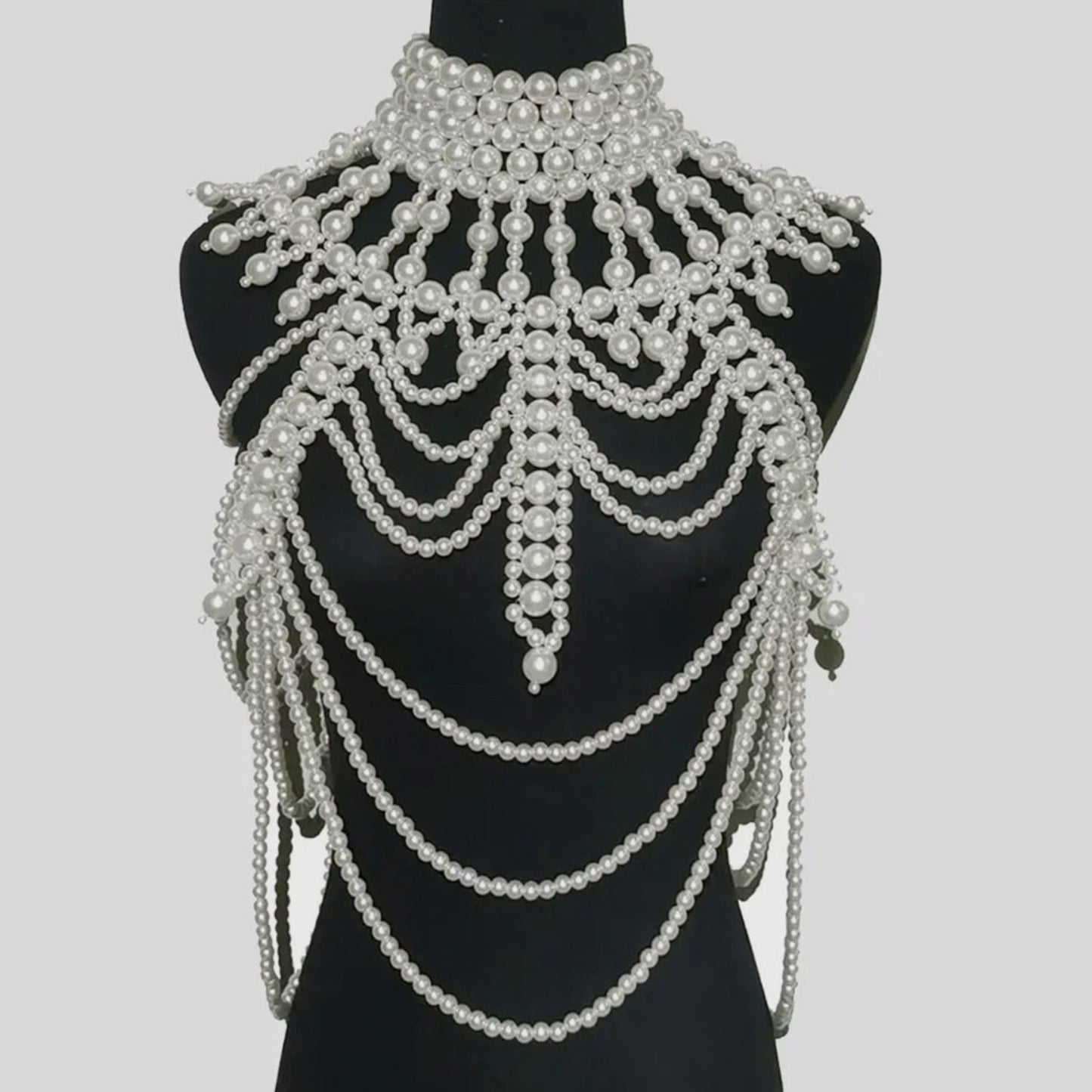 Opulence Pearl Body Chain Collar Necklace – New | Passion of Essence Boutique