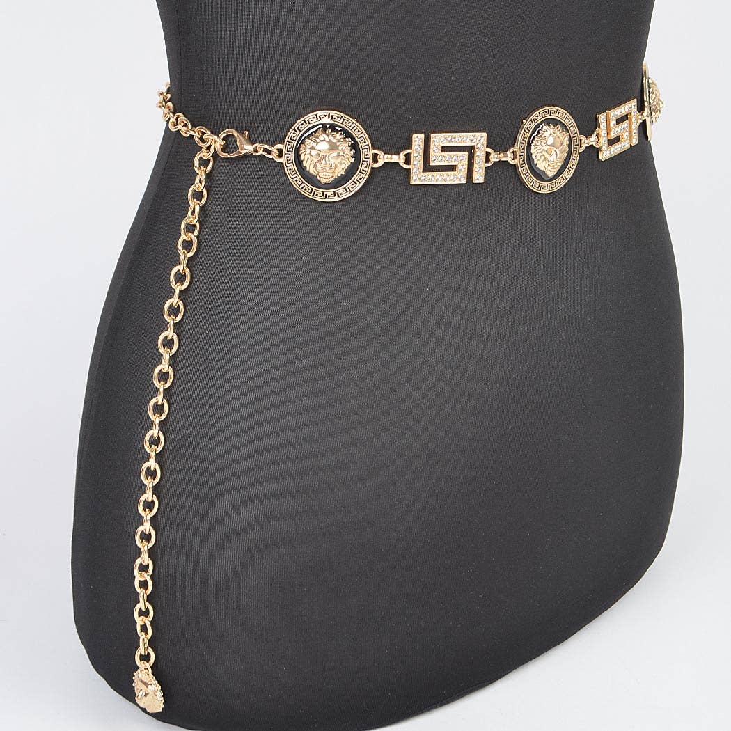 Metal Rhinestone Chain Belt