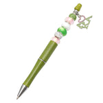 Load image into Gallery viewer, AKA Sorority Bling Bead and Charm Green Pen
