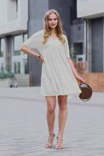 Load image into Gallery viewer, Swiss Dot Babydoll V Neck Dress
