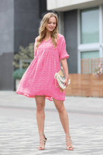 Load image into Gallery viewer, Swiss Dot Babydoll V Neck Dress
