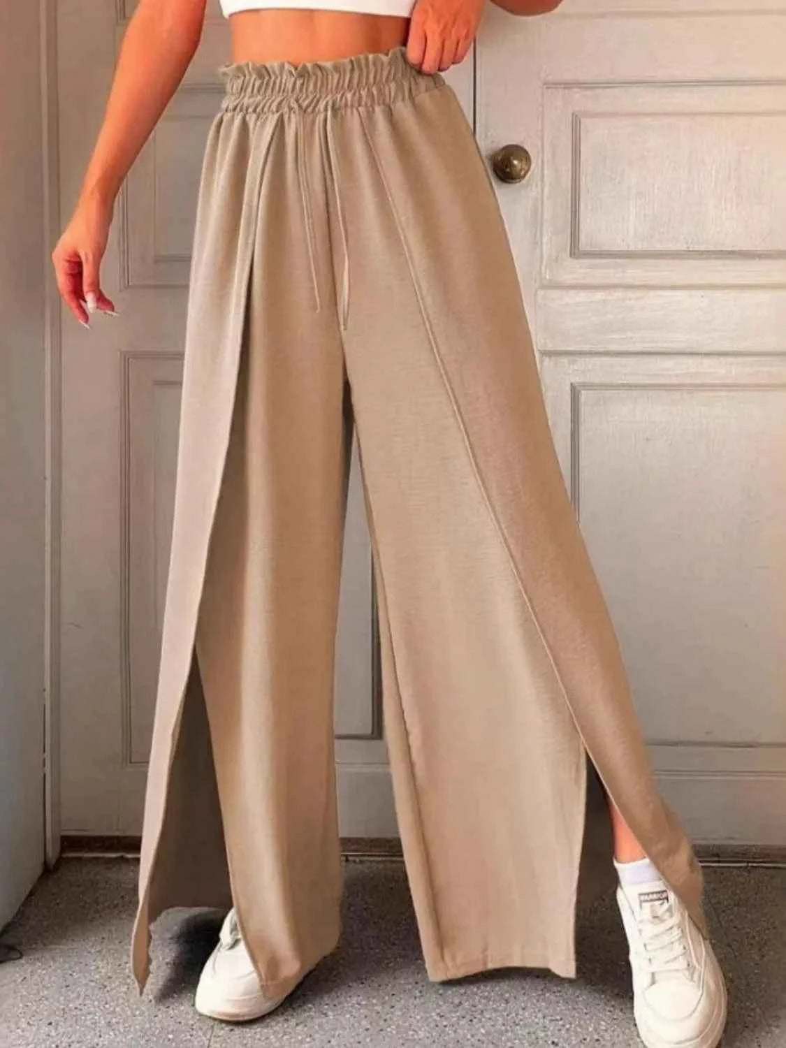 Slit Wide Leg Pants