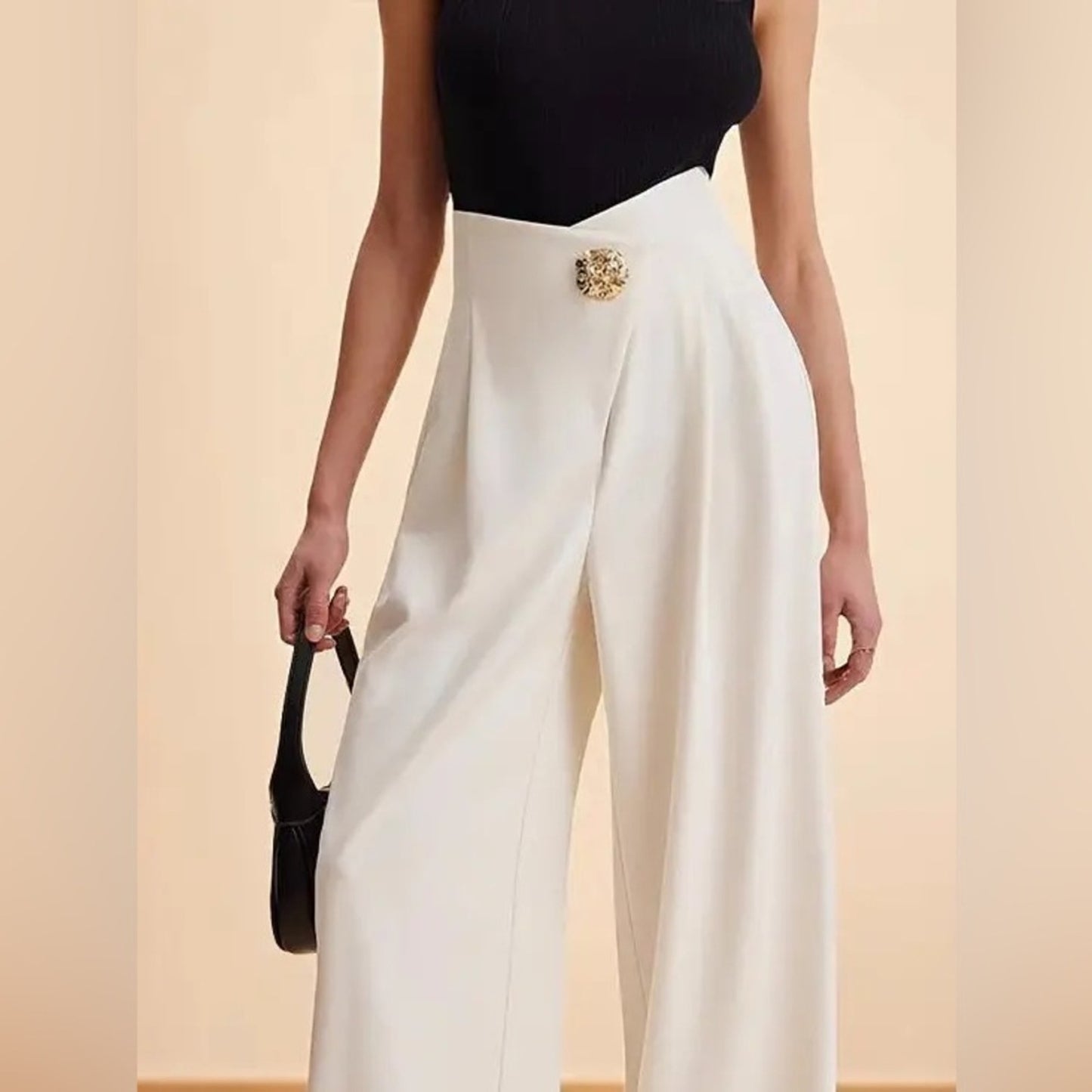 Women’s Black Wide‑Leg Palazzo Pants | High‑Waist Elegant Trousers