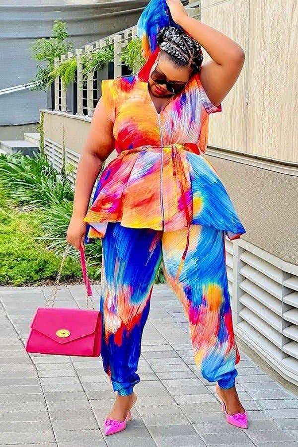 Printed Hoodie Two-Piece Set