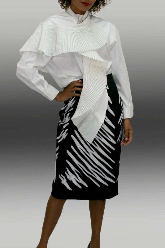Elegant Pleated Cape Sleeve White Blouse – Sophisticated Statement Top