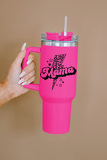 Load image into Gallery viewer, Rose 40oz mama Leopard Lightning Print Portable Tumbler Mug With Handle
