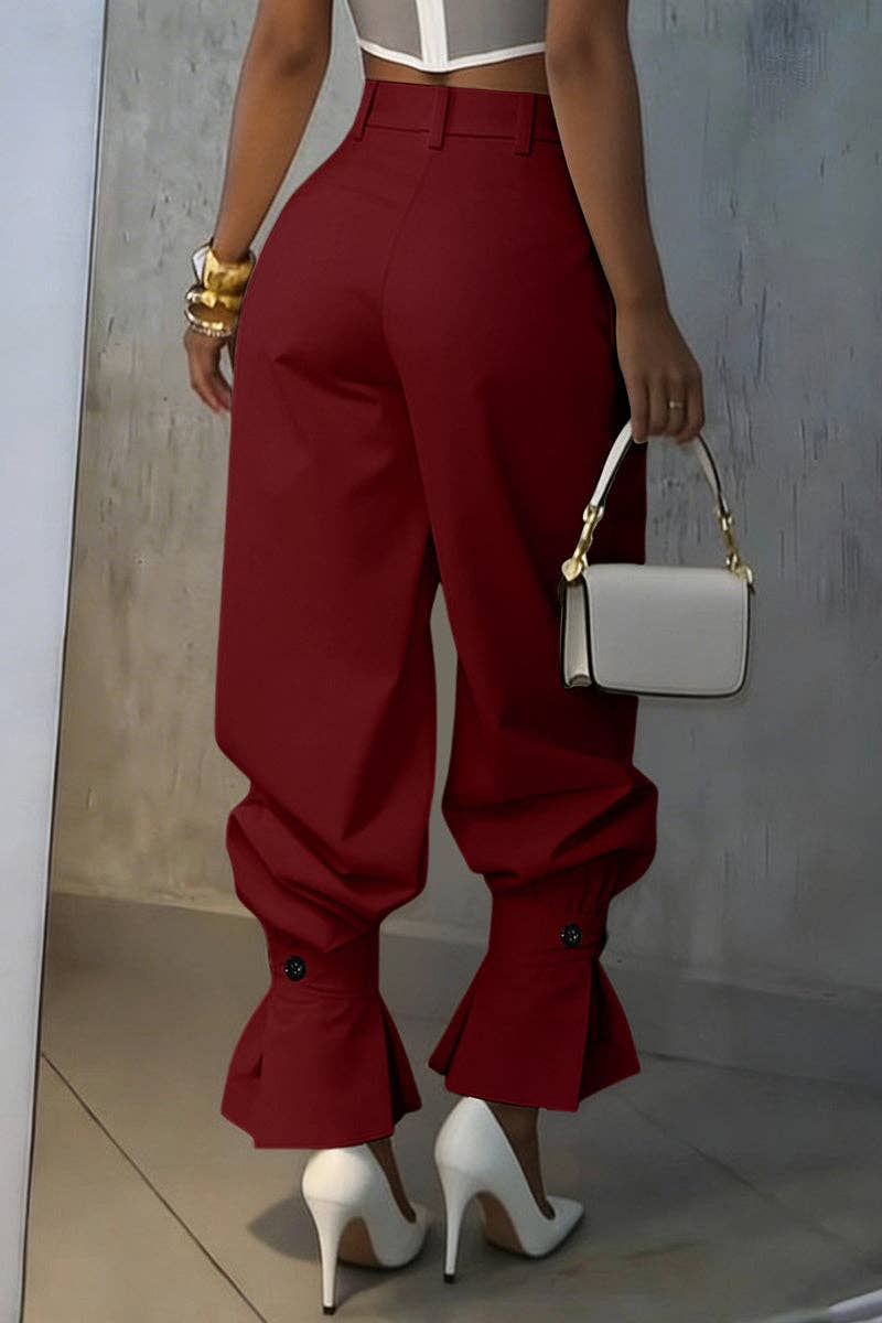 High-Waist Pleated Pants