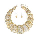 Load image into Gallery viewer, Bib Gold Resin Confetti Large Necklace for Women
