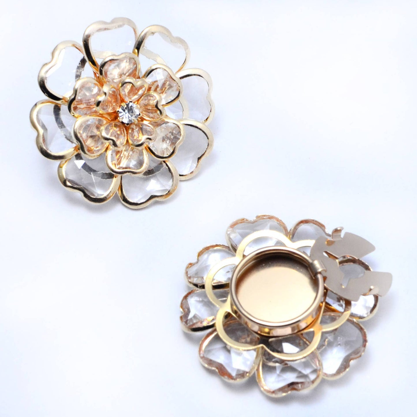 Shirt Button Covers, Buckle Drop Oil Flower Bronze