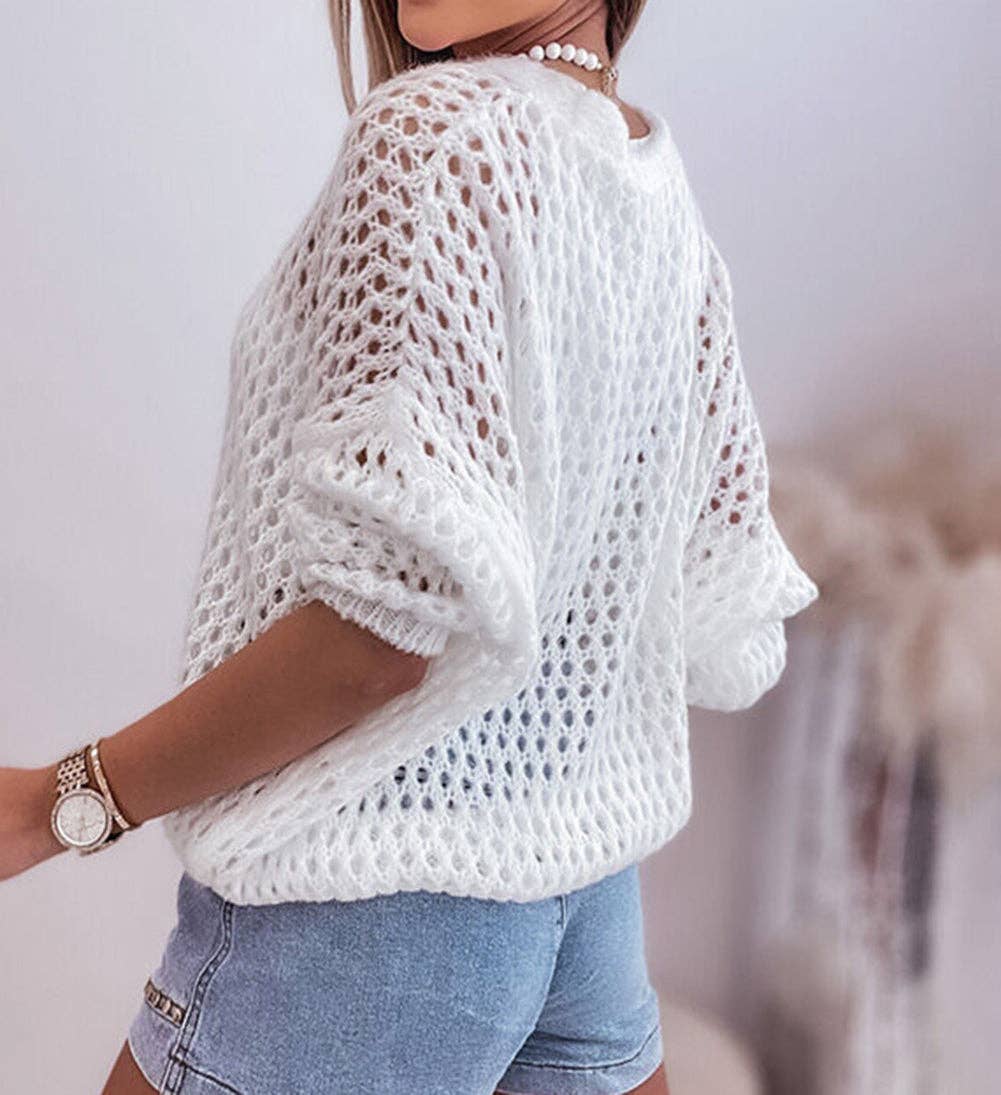 Knit Dolman Sleeve Sweater Cardigan