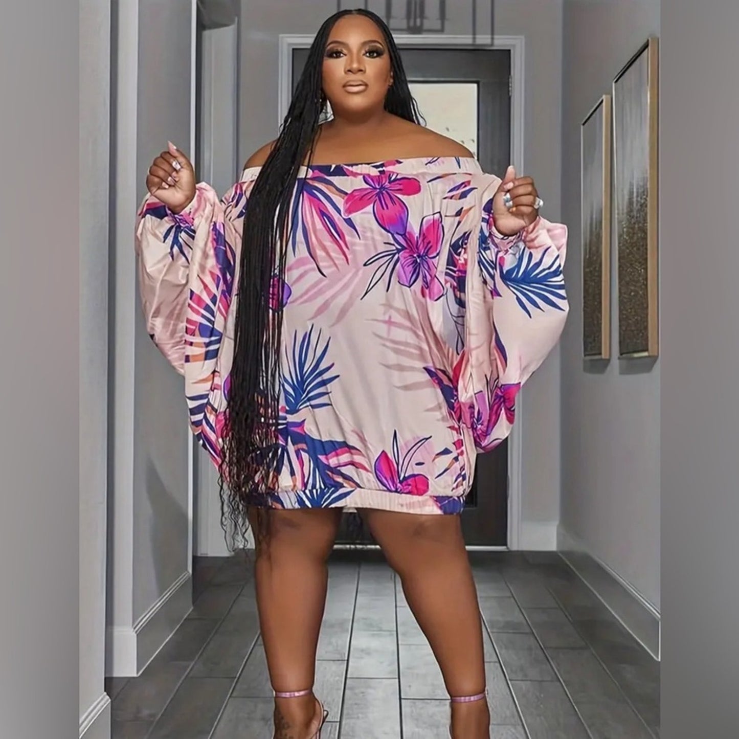 Bubble Dress Loose Off The Shoulder Rainbow Cocktail Dress
