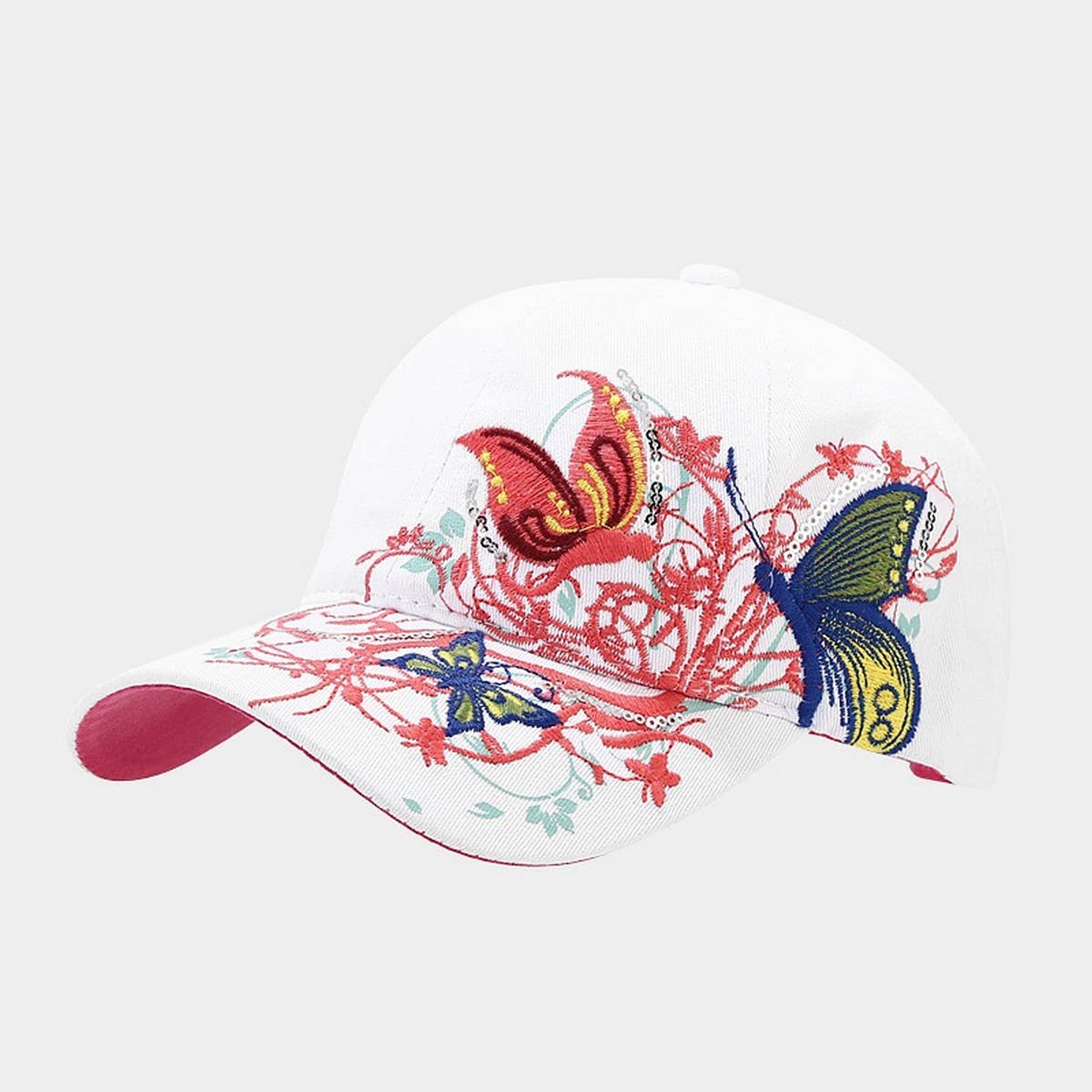 Butterfly Embroidery Baseball Cap, Women’s Sun Hat