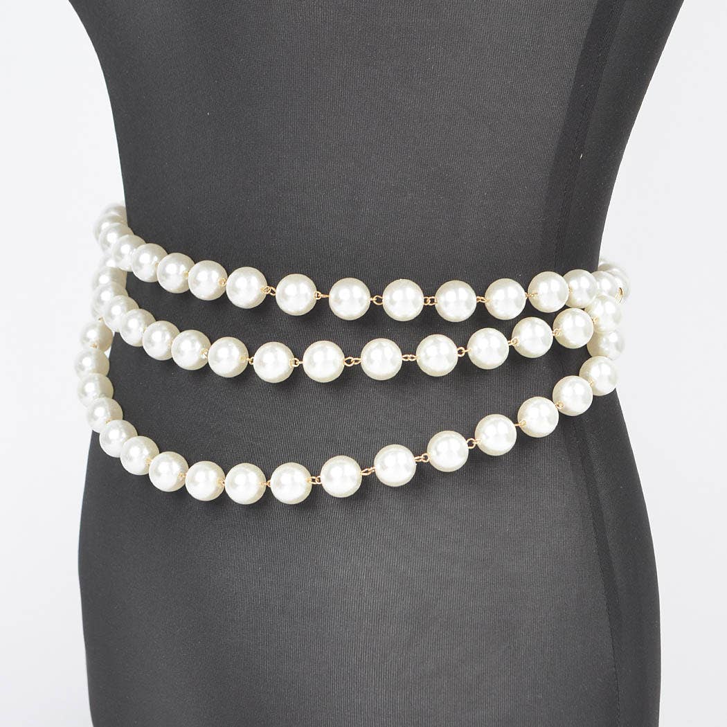 Multi Layered Pearl Chain Belt