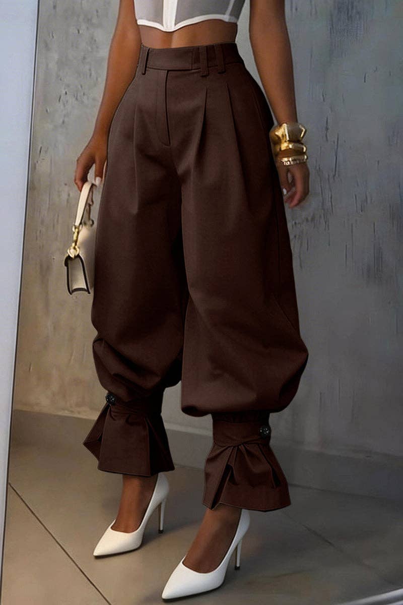High-Waist Pleated Pants