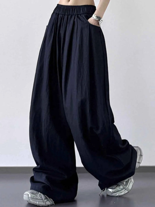 Wide Leg Pants with Elastic Waistband