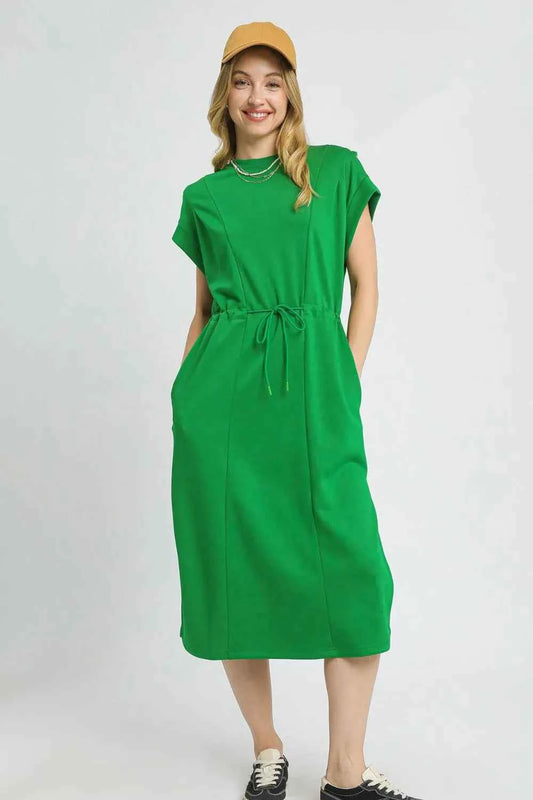 Umgee Side Slit Short Sleeve Midi Tee Dress