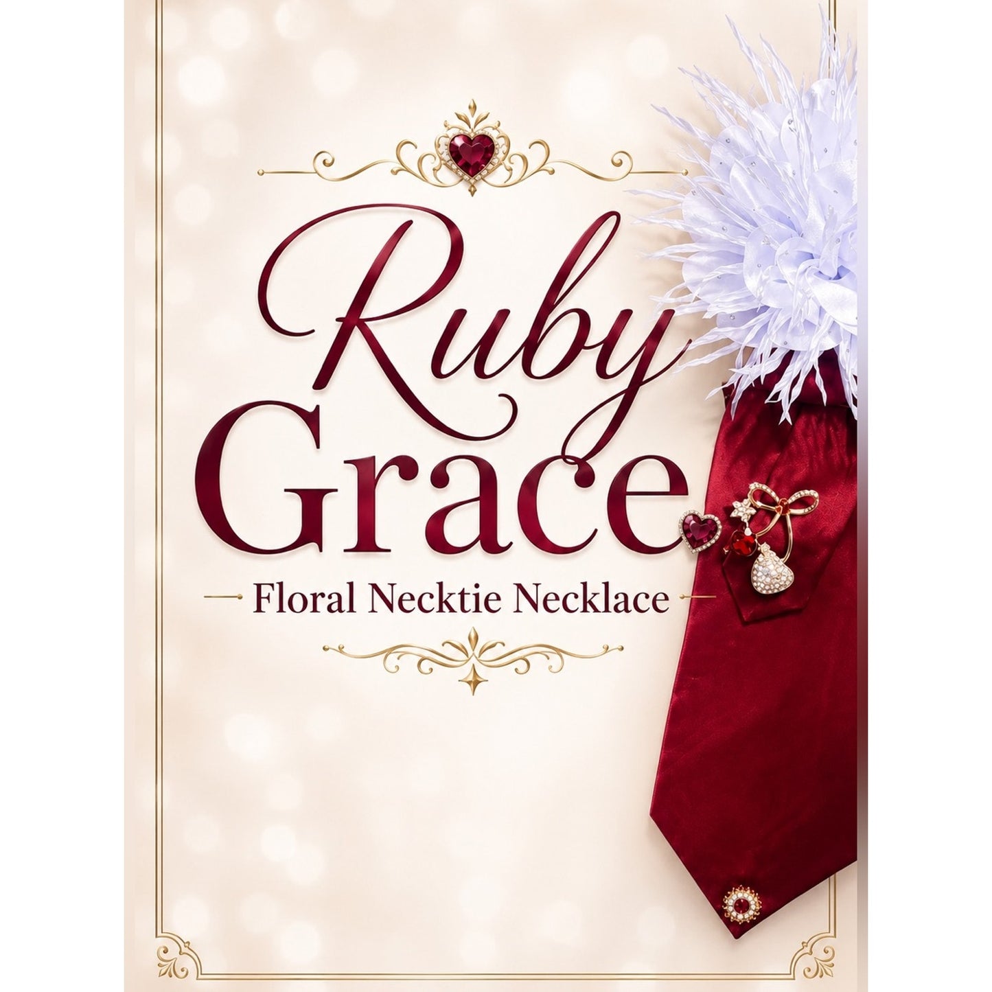 Ruby Grace Floral Necktie Necklace | Handmade Church & Sisterhood Statement