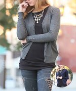 Load image into Gallery viewer, Sleeve button detailed vneck cardigan
