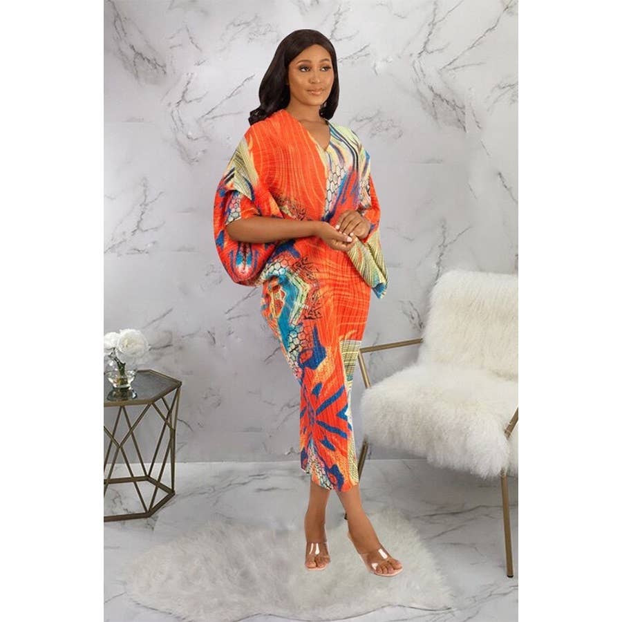 Free Size Multi-Color Midi Dress