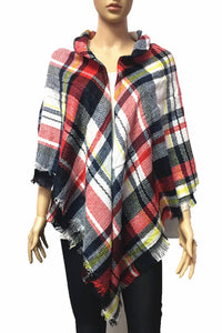 SOFT COZY PLAID BLANKET SCARF