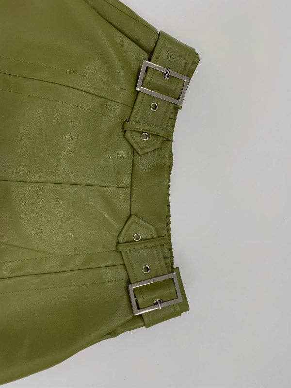 High Waisted Loose Pleated Pockets Split-Joint Pants Trousers