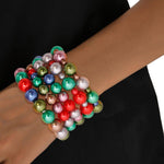 Load image into Gallery viewer, Dark Multi Color Pearl 5 Pcs Bracelets
