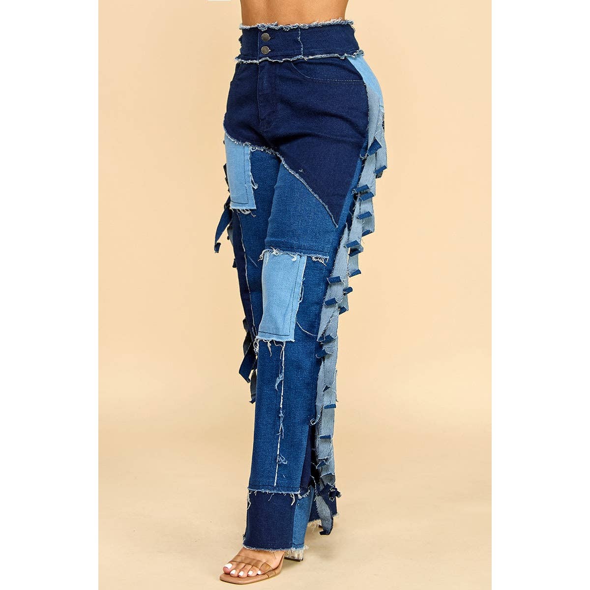 PATCHWORK REBEL PLUS DENIM PANTS