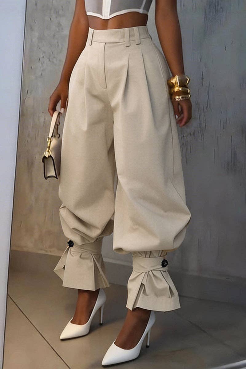 High-Waist Pleated Pants