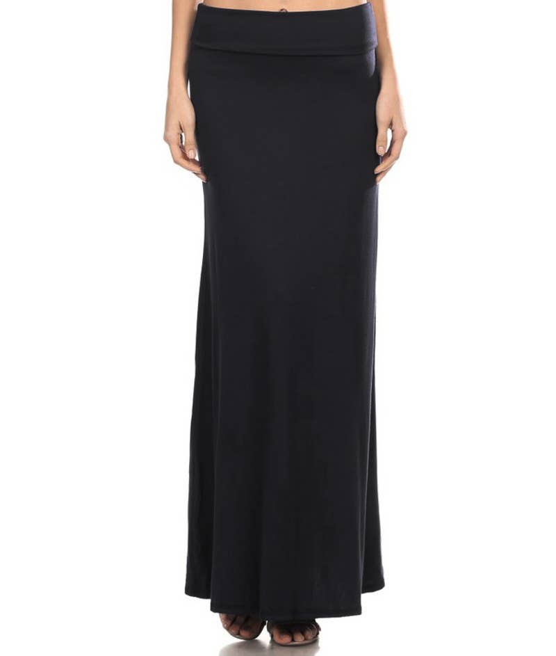 Flowing Stretch Rayon Maxi Skirt - Comfortable Everyday & Casual Wear