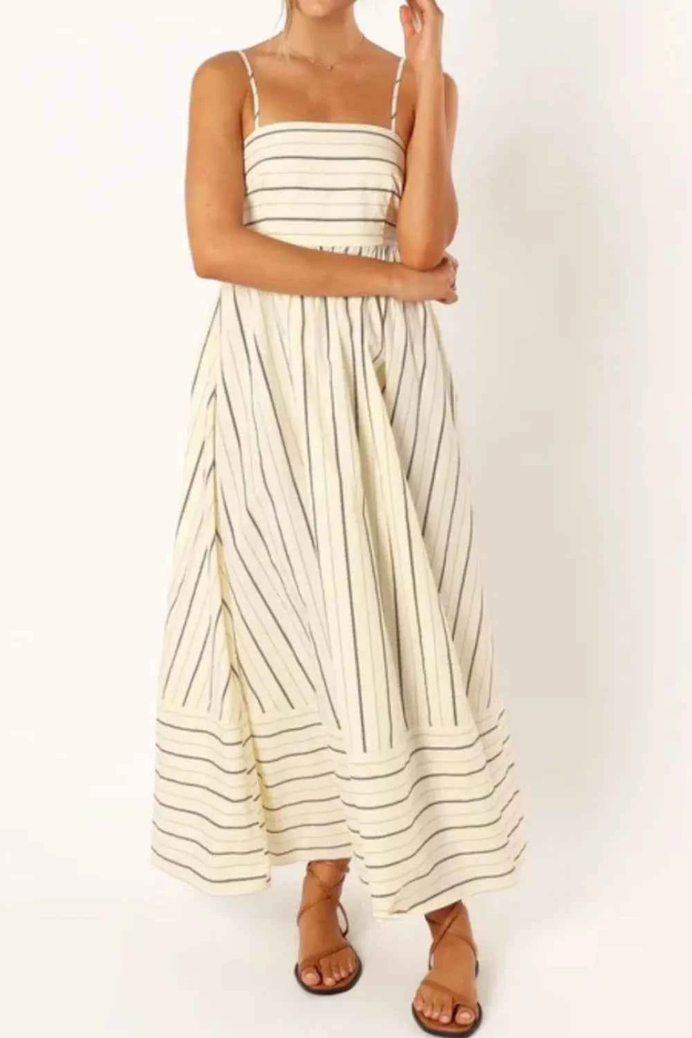Striped Square Neck Cami Dress