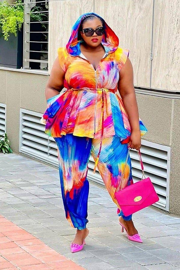 Printed Hoodie Two-Piece Set