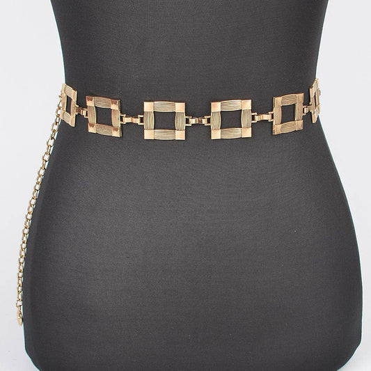 Square Metal Plus Size Chain Belt