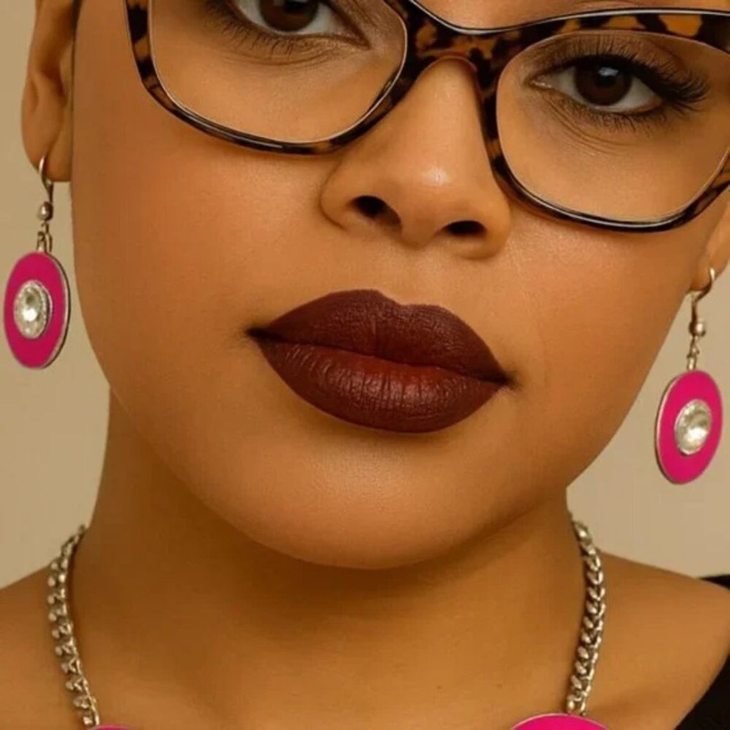 Hot Pink & Silver Rhinestone Jewelry Set – Necklace, Earrings, Bracelet & Ring