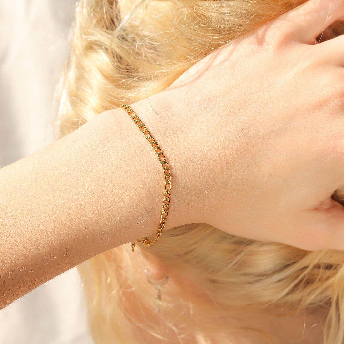 18K Gold Figaro Chain Bracelet / Anklet