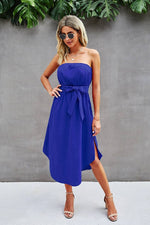 Load image into Gallery viewer, Off Shoulder Solid Waist Tie Dress - Clearance
