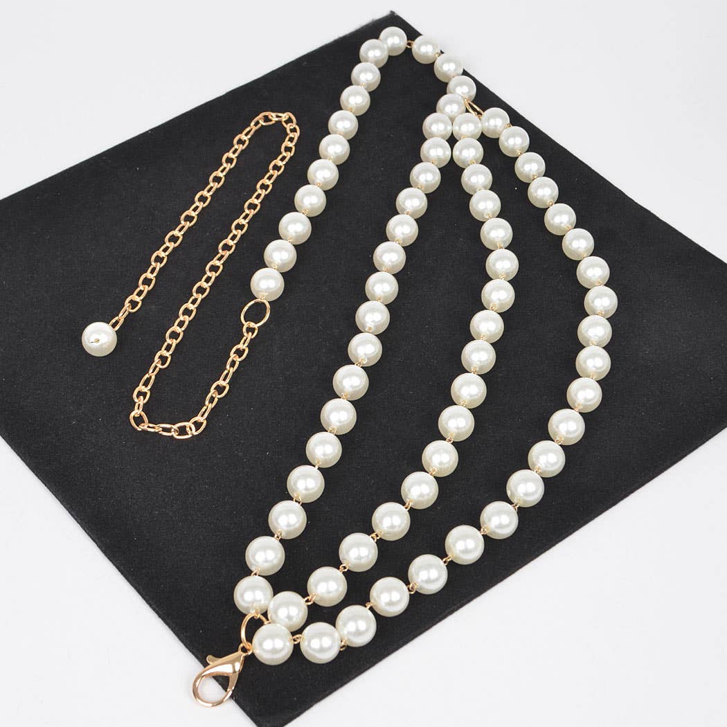 Multi Layered Pearl Chain Belt