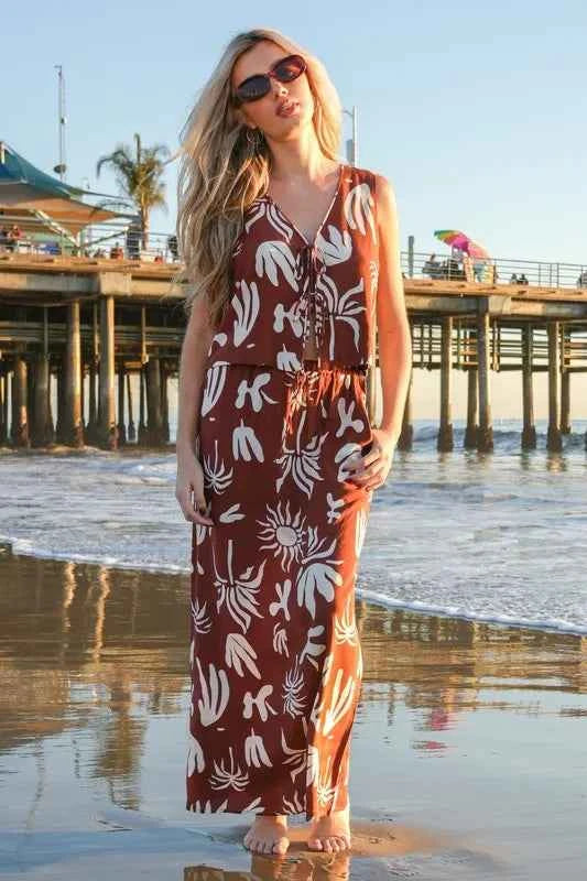 VERY J Printed Resort Midi Skirt