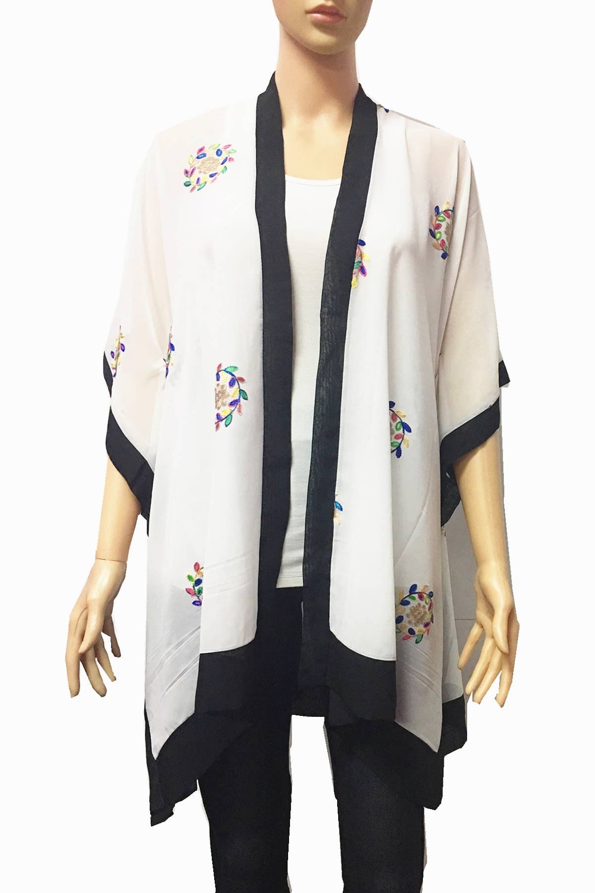 Floral Embroidery Kimono