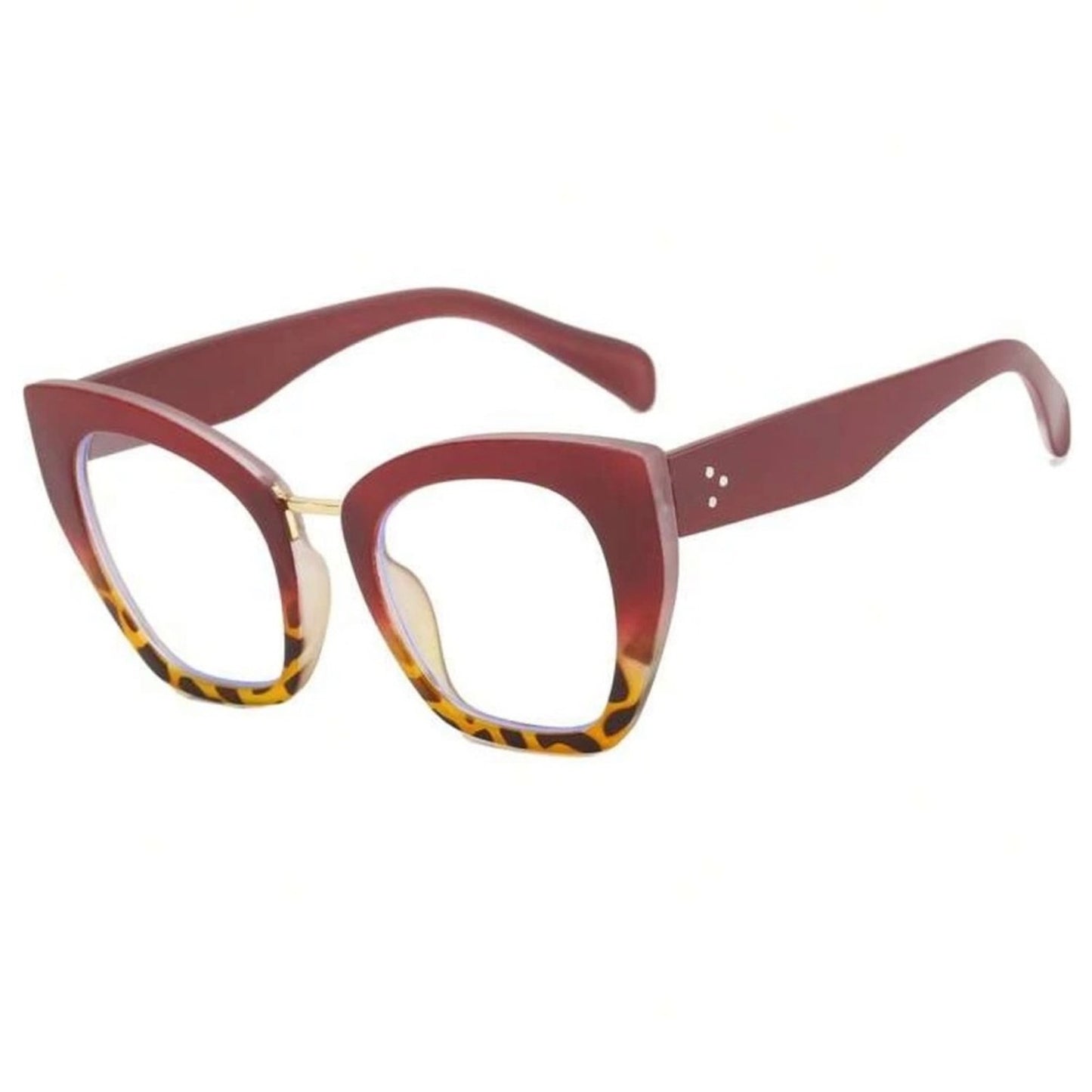Elegant Burgundy Square Frame Glasses